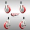 Service Caster 5 Inch 316SS Red Poly Swivel 1-1/4 Inch Expanding Stem Caster Brake SCC, 2PK SS316EX20S514-PPUB-RED-2-TLB-2-114 - alternate 5